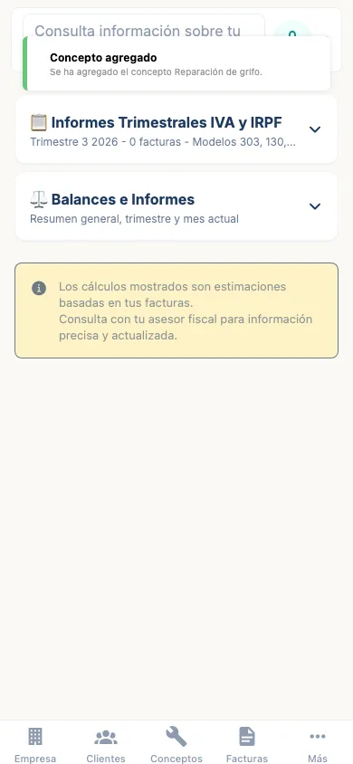Pantalla de configuración fiscal y VeriFactu.